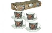 Набір чайний 8 пр. кераміка Кофе (чашка-220мл, блюдце-14,5см) 1465-13