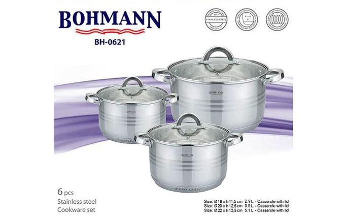 Набор посуды 0621 "Бохман" 6 предметов (2,9л/3,9л/5,1л.)
