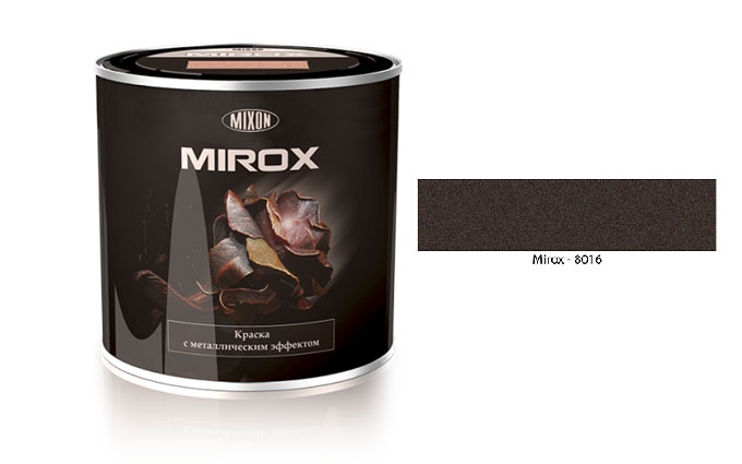 Краска с металлическим эффектом махагон коричневый Mixon Mirox - 8016  0,75л