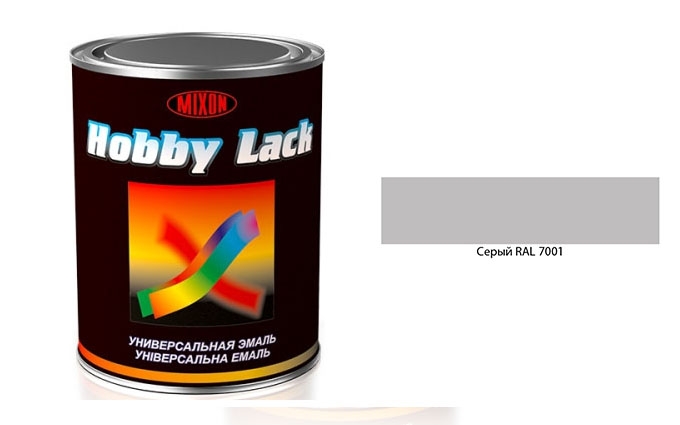 Универсальная эмаль  MIXON HOBBY LACK  серая глянцевая 	RAL7001)  0,9кг