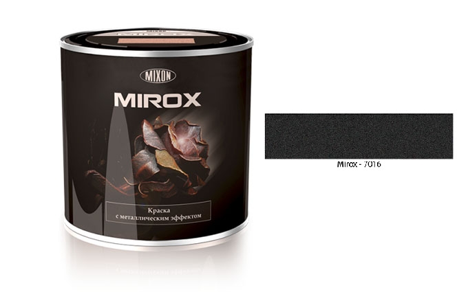 Краска с металлическим эффектом антрацитово серый Mixon Mirox - 7016 2,25л