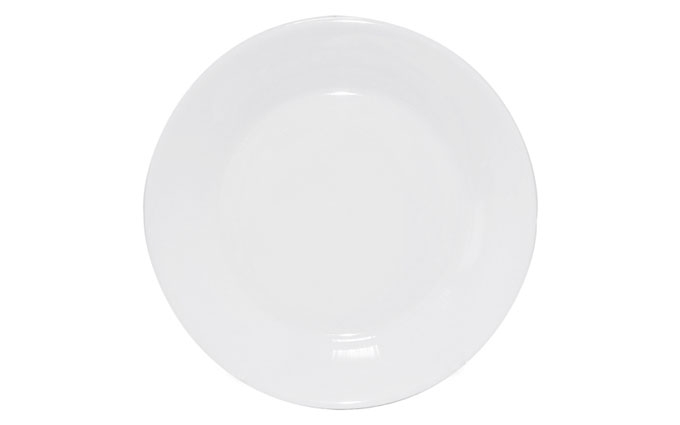 Белая Тарелка 7,5 круглая (Русский стикер) (13600)