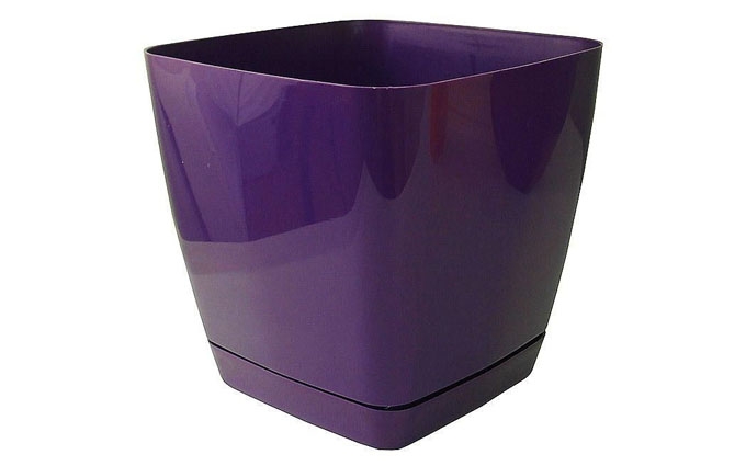 Горщик з підставкою квадратный Тоскана, д 15 см фиолетовый