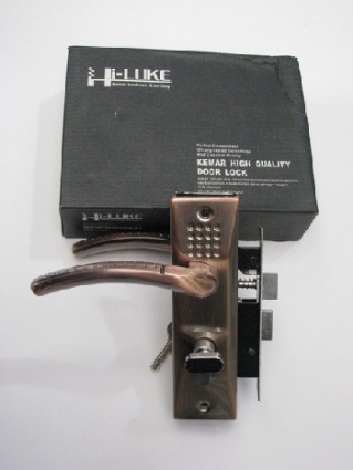 Замок врезной засов, планка Точка 50mm старая медь ключ/пов. HI-Luke L16K