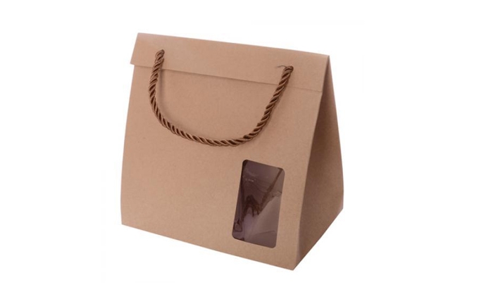 Пакет-коробка подарочный с окошком 12шт/уп  18*17,5*10см 15978