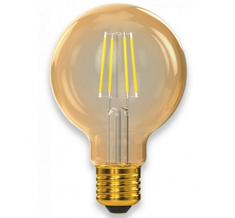 Лампа G80  filament golden 5w E27  2500K (077-HG) LUXEL