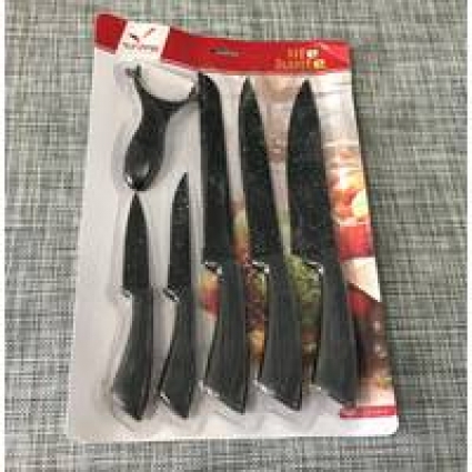Набор кухонных метал/керам ножей 6шт / А470/48