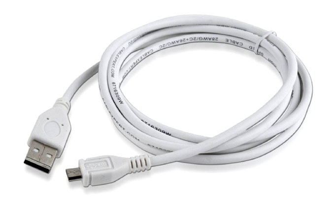 Кабель USB micro Cablexpert CCP-mUSB2-AMBM-W-0.5M, USB 2.0 A-вилка/Micro B-вилка, 0.5 м., белый