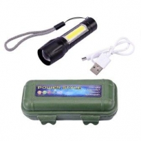 Ліхтар тактичний Led  на аккумуляторі потужний з боковою підсветкой на USB(ZG-13 (ZB-10)