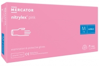 Рукавичка рез.нітрил рожеві M  розмір NITRYLEX®PINK, коробка 50 пар MERCATOR