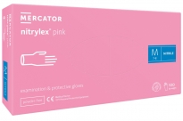 Рукавичка рез.нітрил рожеві L  розмір NITRYLEX®PINK, коробка 50 пар MERCATOR