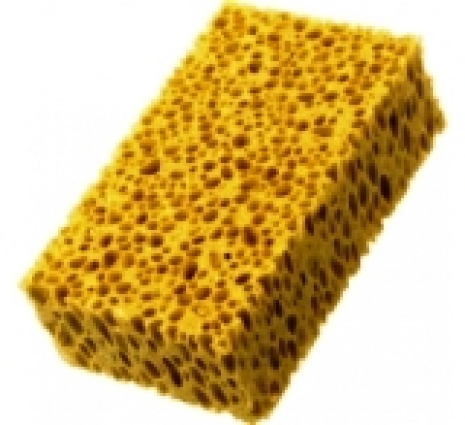 Губка для мийки плитки жовта  жорстка пориста 160*110*60 МААН