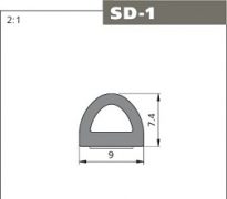 Ущільнювач D профіль 100 м. Графіт (сірий)