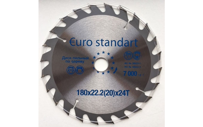 Пила дисковая по дереву 185Х22,2(20.16)Х24z с твердосплавными пластинами EUROstandart