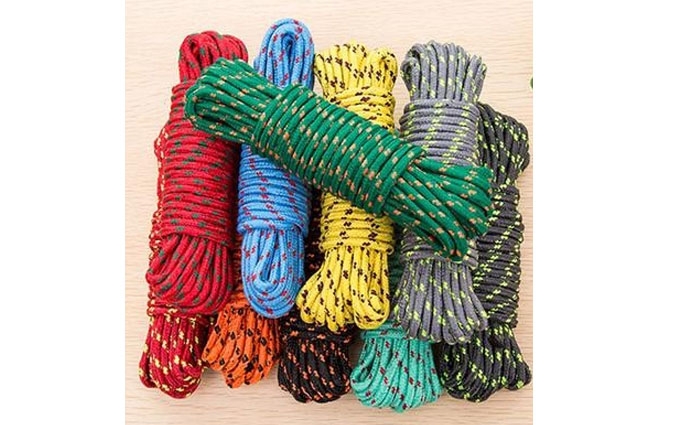 Веревка бельевая 20м Д5мм плетеная с наполнителем  цветная(5шт/уп)