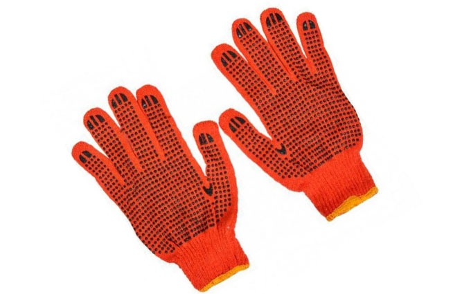 Перчатки Алиска оранжевая вязанные(10шт/уп)