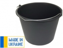 Відро 12л хоз пластмасове чорне металева ручка Зроблено  в Україні