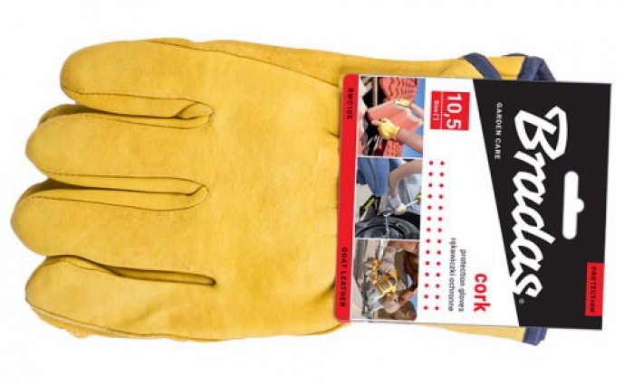 Защитные перчатки  CORK из козьей шкуры, блистер, размер 10,5, RWC105