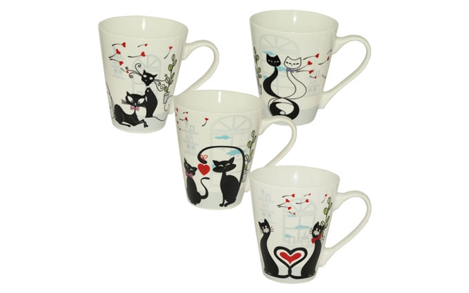 Чашка керамика 300мл Влюбленные коты 4160-12