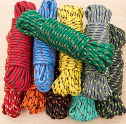 Веревка бельевая 10м Д4мм плетеная с наполнителем  цветная(10шт/уп)