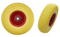 Колесо поліуретанове жовте М. 3,00-4 (260/75мм) 16ммФортуна 101